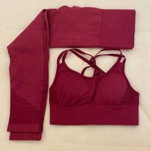 maroon workout set